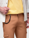Ombre Clothing Moške hlače s cargo žepi in robom nohavic - topla rjava V2 P1526 Ombre Clothing