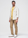 Ombre Clothing Moške hlače s cargo žepi in robom nohavic - svetlo rjava V3 P1526 Ombre Clothing