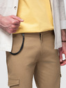 Ombre Clothing Moške hlače s cargo žepi in robom nohavic - svetlo rjava V3 P1526 Ombre Clothing