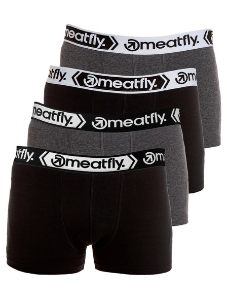 Meatfly Meatfly moške boksarice Balboa Boxershorts Four Pack Black/Grey Heather