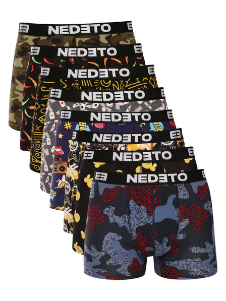 Nedeto Komplet osmih - moške boksarice Nedeto večbarvne