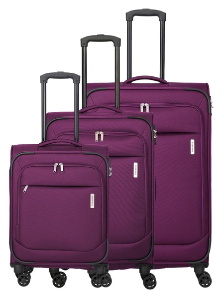 Travelite Set potovalnih kovčkov Travelite Priego S,M,L Berry
