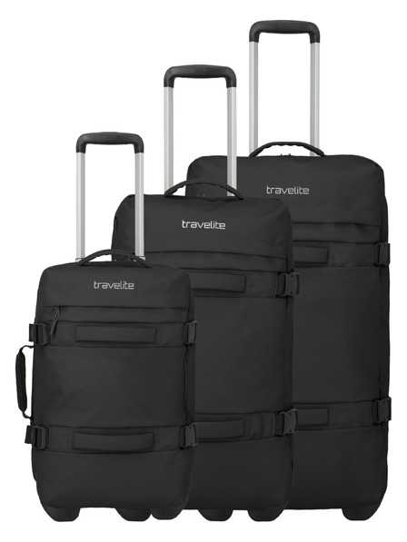 Travelite Set potovalnih kovčkov Travelite Bolonia Wheeled Duffle S,M,L Black