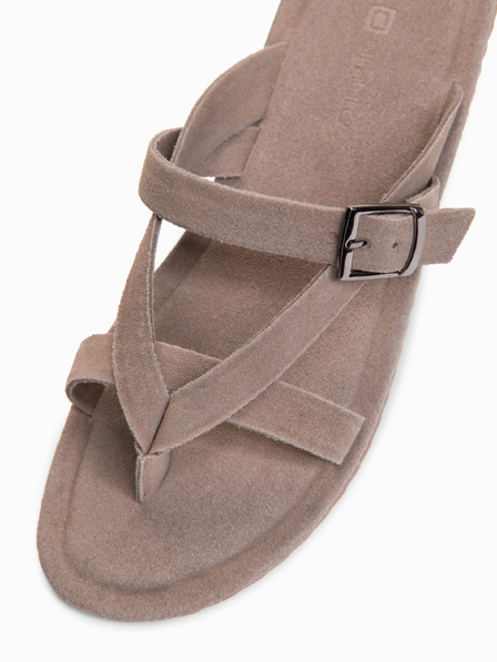 Ombre Clothing Moške semišne japonke z dodatnimi stabilizacijskimi trakama - pepel V2 OM-FOSF-0253 Ombre Clothing