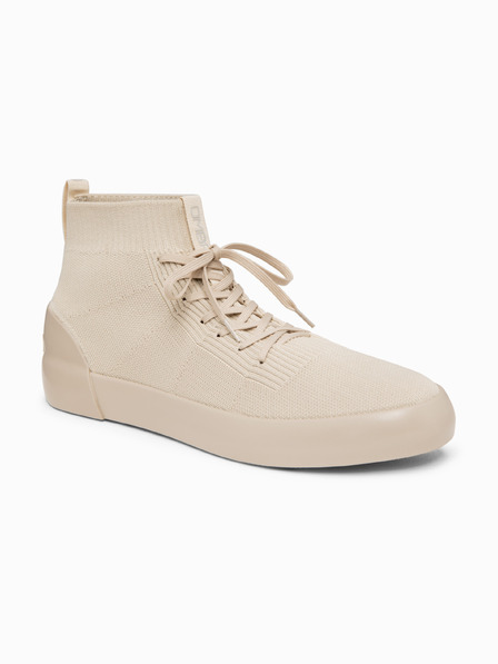 Ombre Clothing Enobarven moške teniške z visoko bombažno peto – bež V3 OM-FOKS-0201 Ombre Clothing