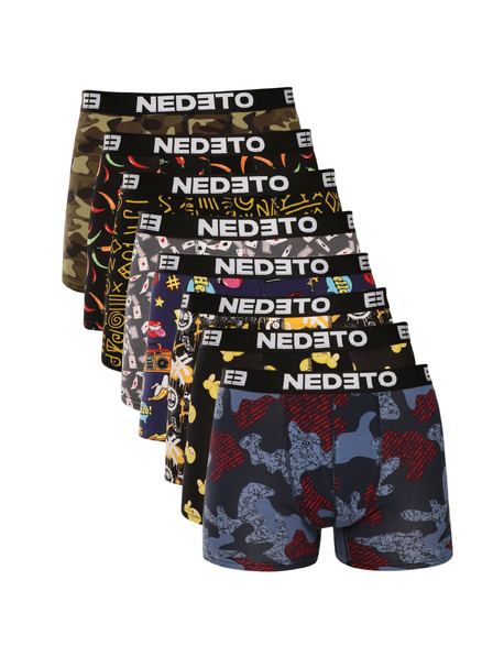 Nedeto Komplet osmih - moške boksarice Nedeto večbarvne