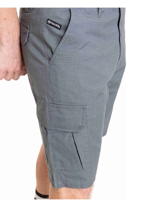 Meatfly Moške kratke hlače Meatfly Syndrom Grey Ripstop