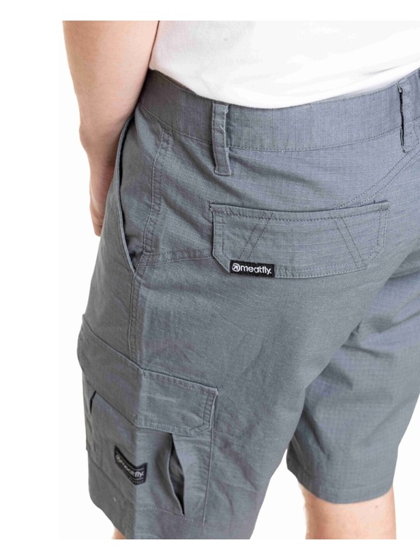Meatfly Moške kratke hlače Meatfly Syndrom Grey Ripstop