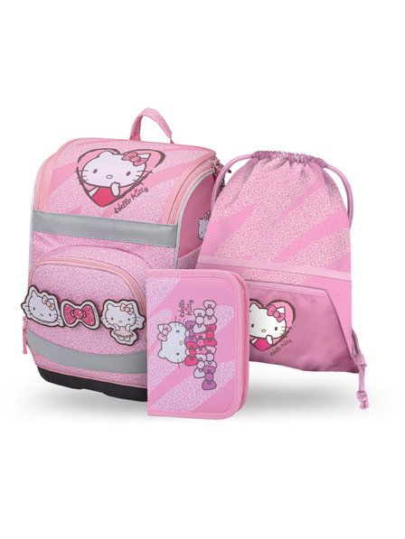 BAAGL  BAAGL SET 3 Zippy Plus Hello Kitty Sweet Leopard: torba, penal, vrečka GRS