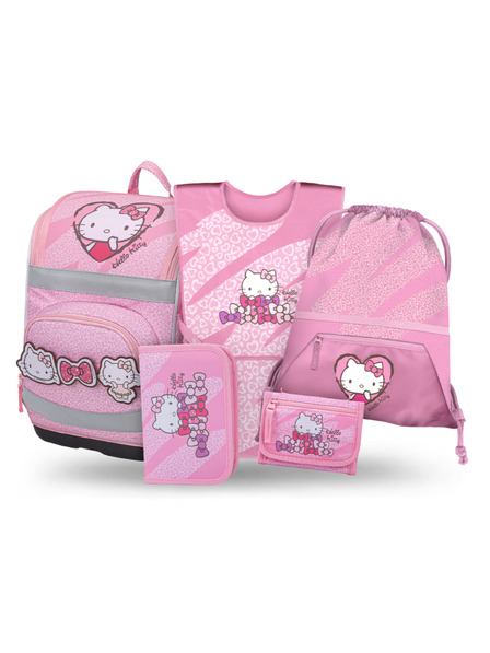 BAAGL  BAAGL SET 5 Zippy Plus Hello Kitty Sweet Leopard: torba, penal, vrečka, predpasnik, denarnica GRS