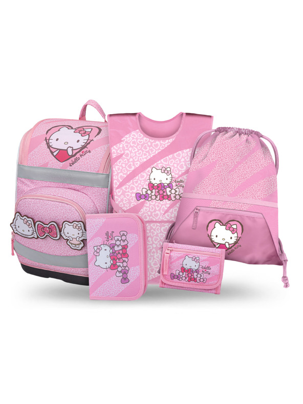 BAAGL  BAAGL SET 5 Zippy Plus Hello Kitty Sweet Leopard: torba, penal, vrečka, predpasnik, denarnica GRS