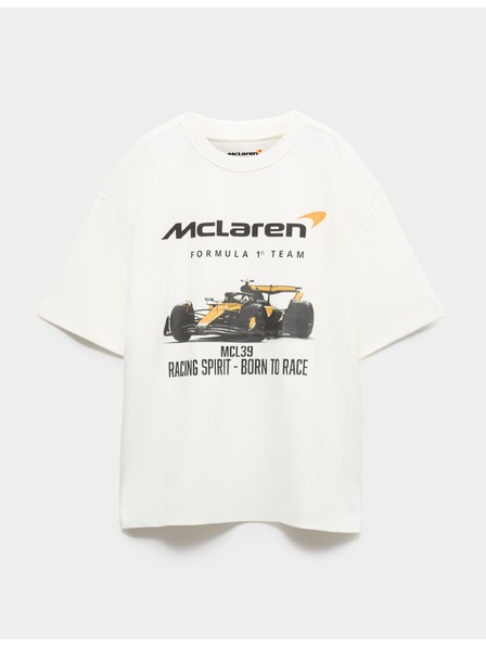 Marks & Spencer Majica iz čiste bombaže z grafičnim motivom McLaren™ (2–16 let) Marks & Spencer bela
