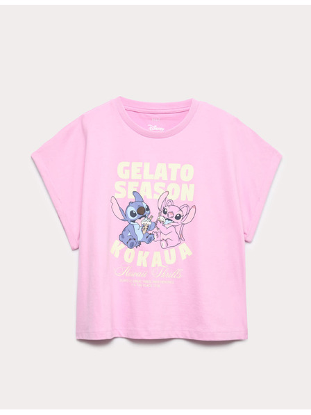 Marks & Spencer Vrhnji del z grafiko Lilo & Stitch™ iz čiste bombaže (6–16 let) Marks & Spencer vijolična