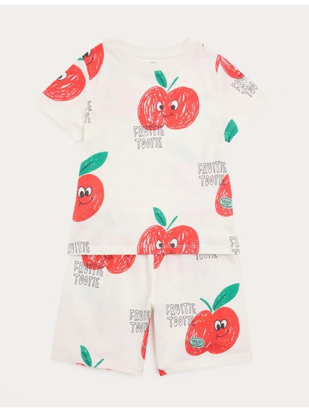 Marks & Spencer Pižama z motivom jabolk, iz čistega bombaža (1–8 let) Marks & Spencer smetanova