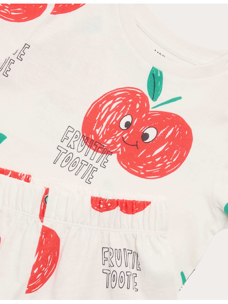 Marks & Spencer Pižama z motivom jabolk, iz čistega bombaža (1–8 let) Marks & Spencer smetanova