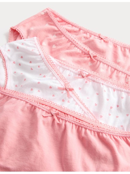 Marks & Spencer Rožnati prti s srčki iz bombaža s štetchem, 10 kosov v pakiranju (2–14 let) Marks & Spencer rožnata