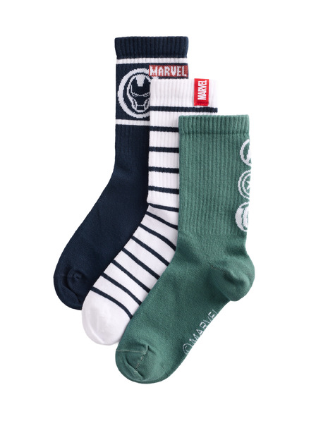 Marks & Spencer Gleženj nogavice Marvel™, 3 kosi v pakiranju (6 majhno – 7 veliko) Marks & Spencer zelena