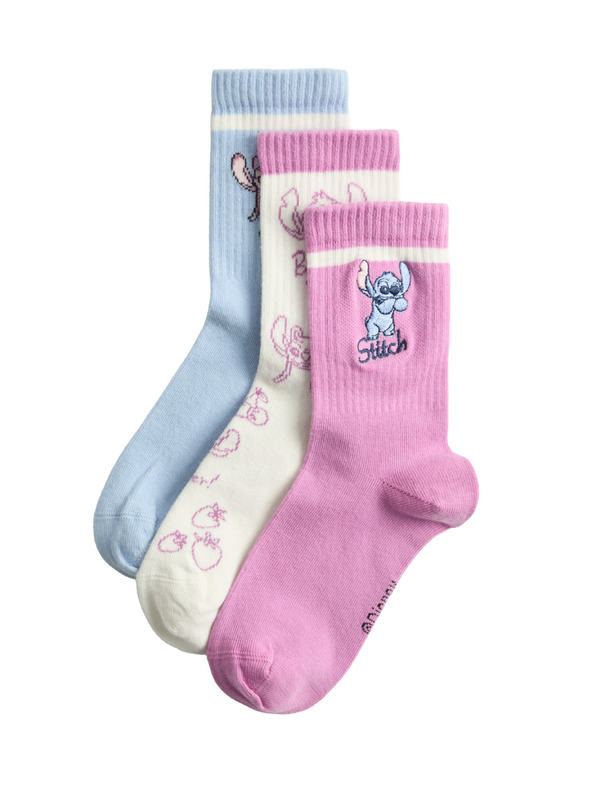 Marks & Spencer Nogavice Lilo & Stitch™, set 3 parov (6 small – 7 large) Marks & Spencer roza