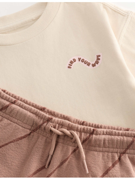 Marks & Spencer Dvodelni komplet s grafiko, iz čiste bombaže (2–8 let) Marks & Spencer rjava