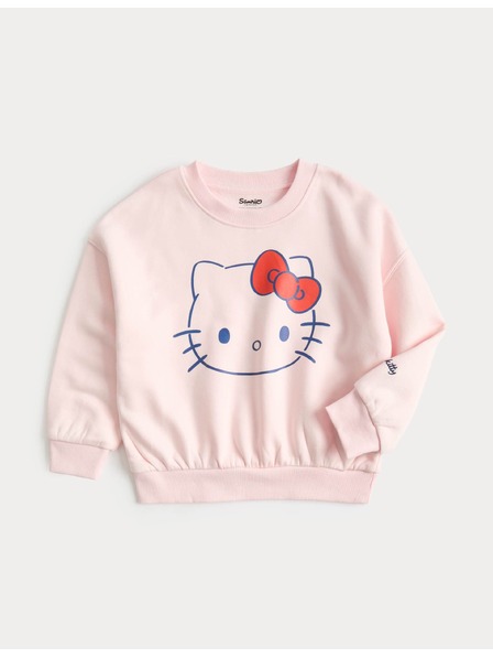 Marks & Spencer Pulover z motivom Hello Kitty™ z visokim deležem bombažne (2–8 let) Marks & Spencer rožnata