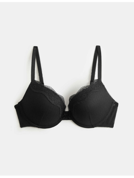 Marks & Spencer Čipkasti push-up dekolte nedrček Jasmine s kosticami, (vel. A–E) Marks & Spencer črna
