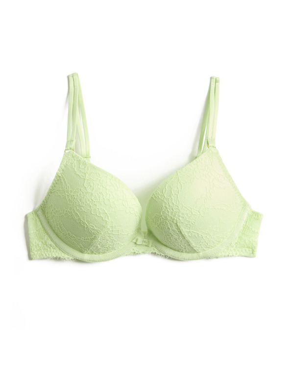 Marks & Spencer Čipkasti push-up prsni nedrček Ida s kostmi (A–E) Marks & Spencer zelen