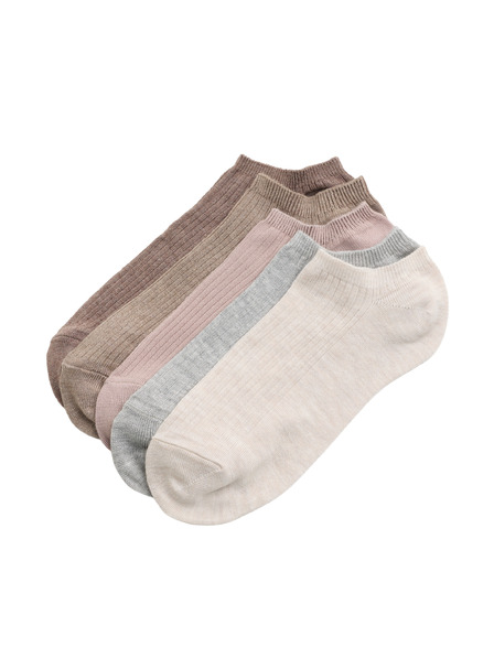 Marks & Spencer Pakiranje 5 super mehkih rebrenih kratkih nogavic Trainer Liners™ Marks & Spencer bež