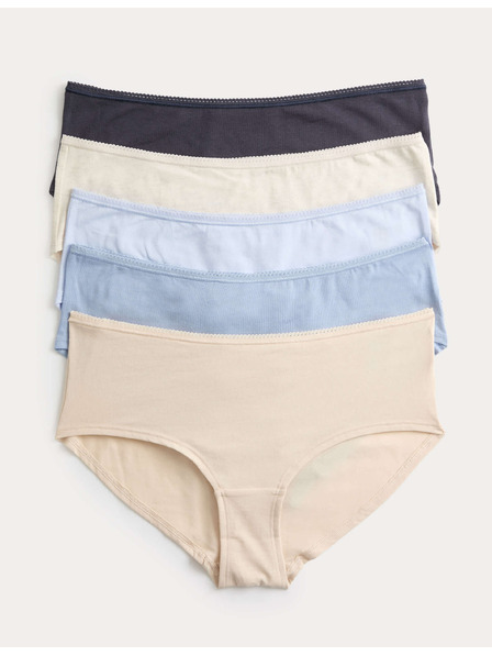 Marks & Spencer Nízko střižené kratke hlačke iz bombaža in lycra®, 5 kos v pakiranju Marks & Spencer modra