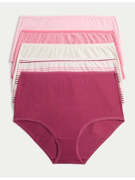 Marks & Spencer Hlačice do pasu iz bombaže z materialom Lycra™, 5 kosov Marks & Spencer roza