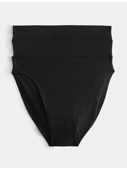 Marks & Spencer Komplet 3 bikinskih menstruacijskih hlačic brez vidnih lemov Marks & Spencer črna