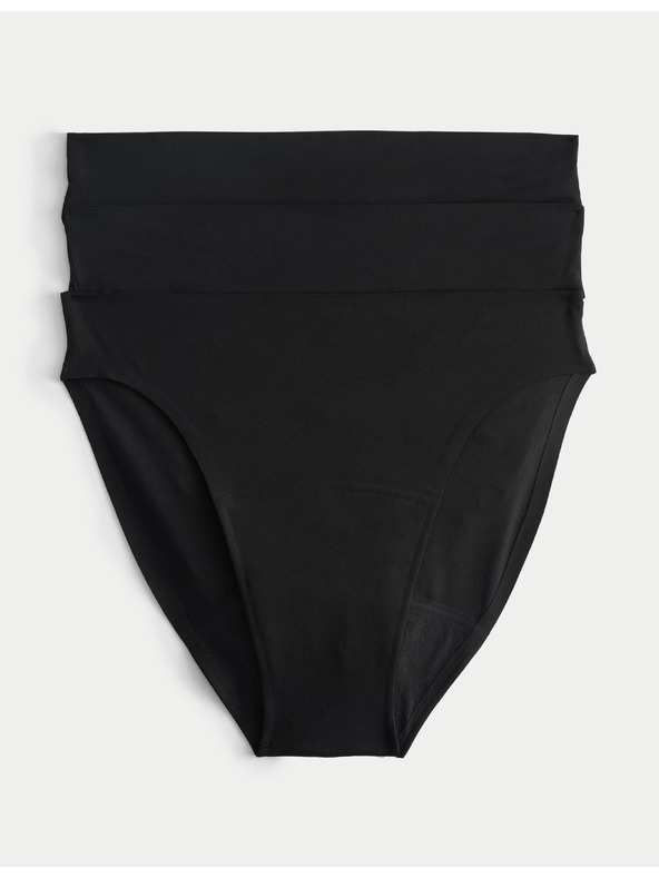 Marks & Spencer Komplet 3 bikinskih menstruacijskih hlačic brez vidnih lemov Marks & Spencer črna