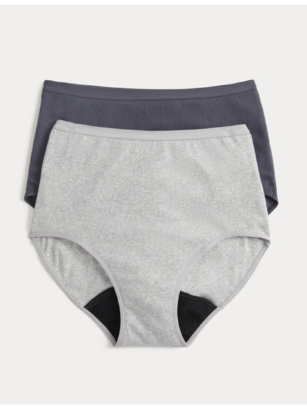 Marks & Spencer Visoko absorpcijske menstrualne hlačice do pasu, 2 kosa Marks & Spencer siva