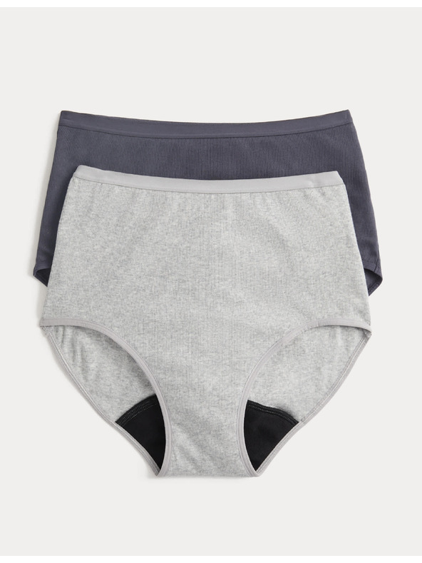 Marks & Spencer Visoko absorpcijske menstrualne hlačice do pasu, 2 kosa Marks & Spencer siva
