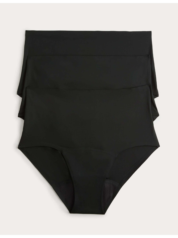 Marks & Spencer Visoko absorpcijske menstrualne hlačice do pasu brez vidnega lema, 3 kosi Marks & Spencer črna