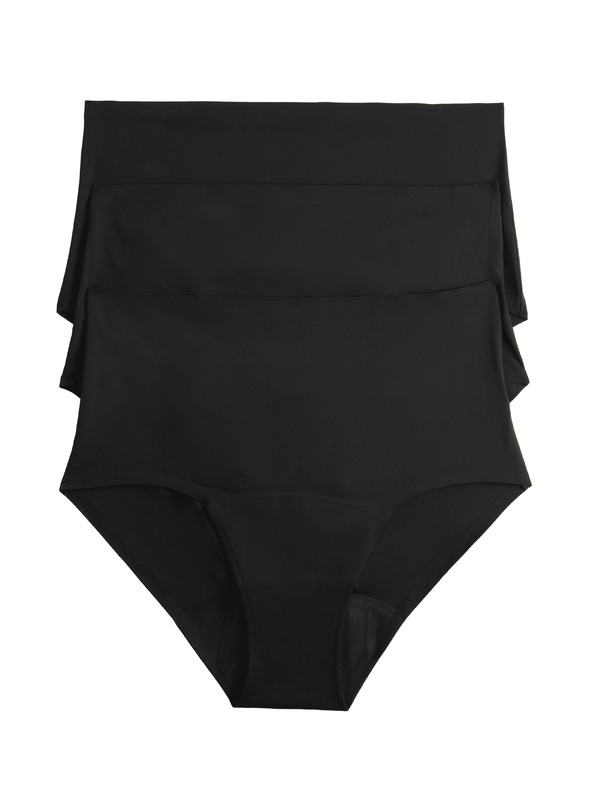 Marks & Spencer Visoko absorpcijske menstrualne hlačice do pasu brez vidnega lema, 3 kosi Marks & Spencer črna