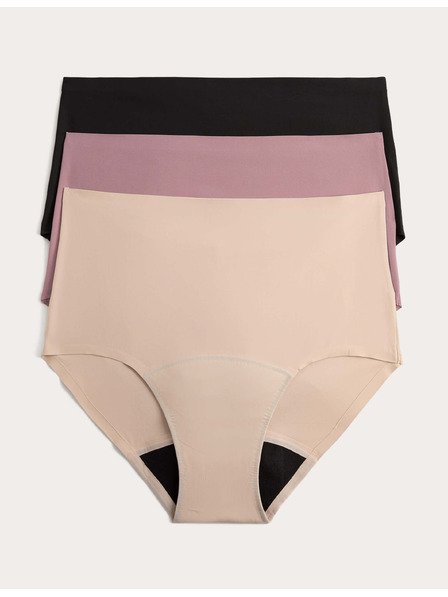 Marks & Spencer Visoko absorpcijske menstrualne hlačice do pasu brez vidnega lema, 3 kosi Marks & Spencer črna