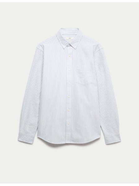 Marks & Spencer Prugasta Oxford srajca Ultimate iz čistega bombaža Marks & Spencer modra