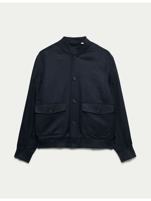 Marks & Spencer Bomber iz mešanice bombaža Marks & Spencer modra