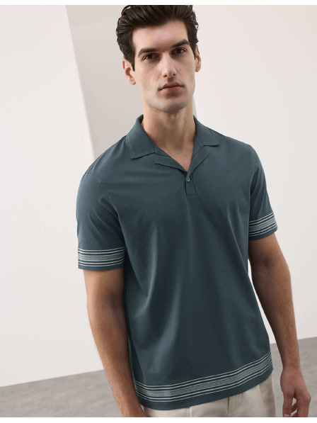 Marks & Spencer Vezena polokošulja Supima®, iz čistega bombaža Marks & Spencer modra