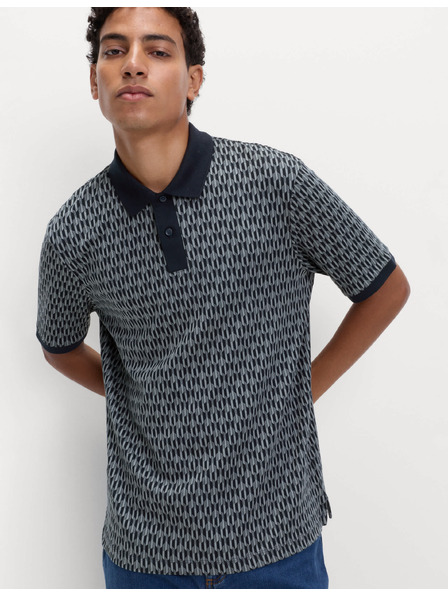 Marks & Spencer Polo s geometrijskim potiskom, 100% bombaž Marks & Spencer mornarsko modra