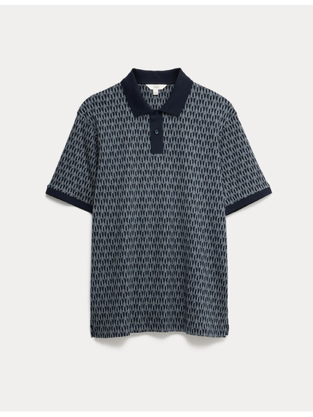 Marks & Spencer Polo s geometrijskim potiskom, 100% bombaž Marks & Spencer mornarsko modra