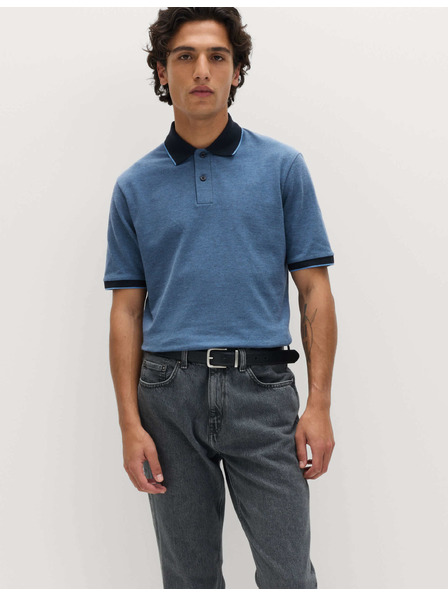 Marks & Spencer Pique polo majica s poudarjenimi robovi The Ultimate Marks & Spencer modra