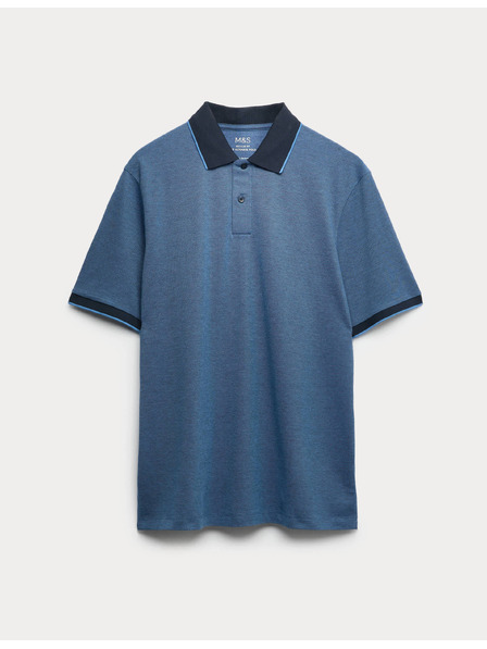 Marks & Spencer Pique polo majica s poudarjenimi robovi The Ultimate Marks & Spencer modra