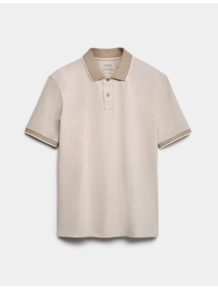 Marks & Spencer Polo majica Pique s poudarjenimi robovi The Ultimate Marks & Spencer bež