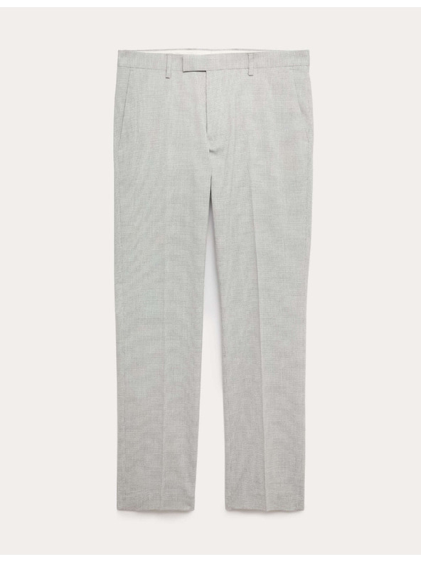 Marks & Spencer Elastične oblekne hlače tesnega kroja s teksturo Marks & Spencer siva