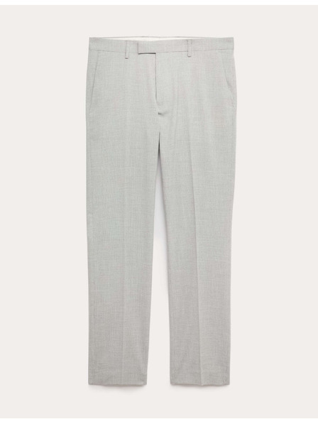 Marks & Spencer Elastične oblekne hlače tesnega kroja s teksturo Marks & Spencer siva