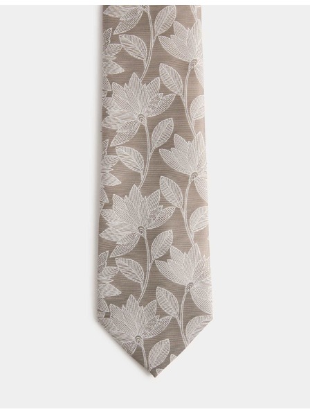 Marks & Spencer Cvetličasta kravata s prtičem Marks & Spencer smetanova