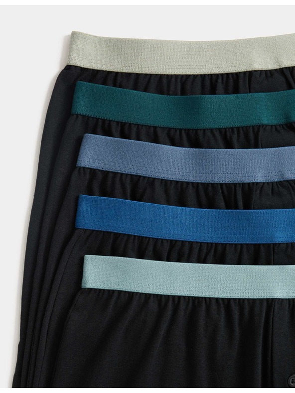 Marks & Spencer Žerzejové boxerky z čistej bavlny s technológiou Cool & Fresh™, 5 ks v balení Marks & Spencer čierna