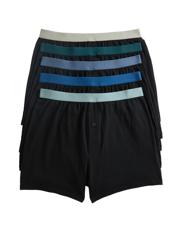 Marks & Spencer Žerzejové boxerky z čistej bavlny s technológiou Cool & Fresh™, 5 ks v balení Marks & Spencer čierna