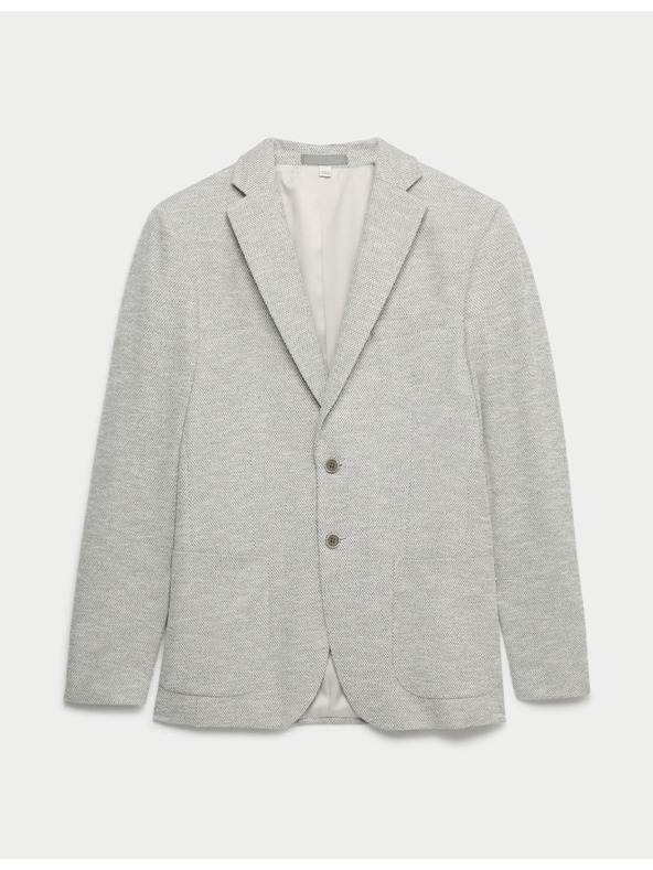 Marks & Spencer Raztegljiv blazer prililegajocega kroja s teksturo Marks & Spencer siva